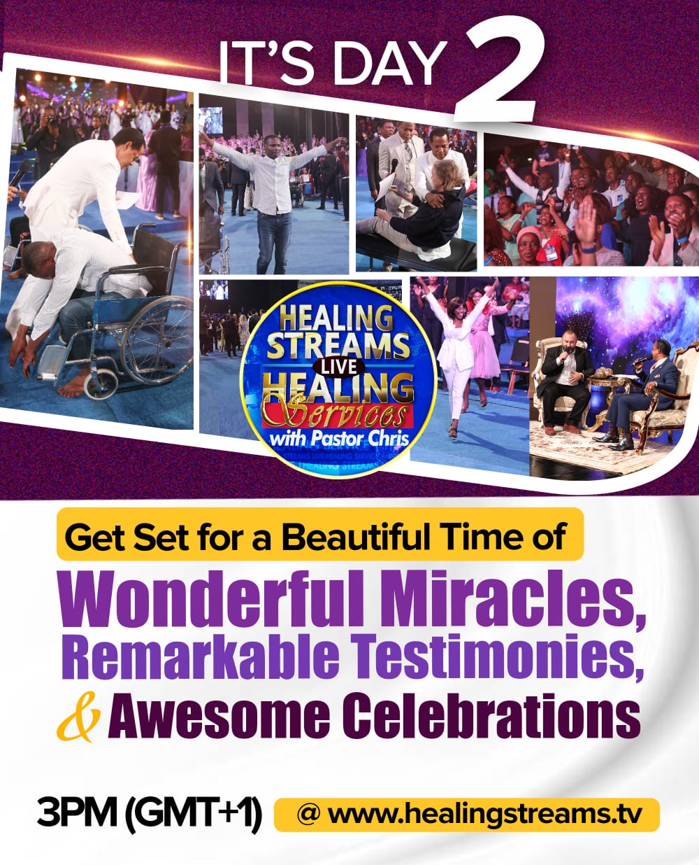 DAY 2 IN A BIT 😍💃💃💃 HEALING STREAMS LIVE HEALING SERVICES WITH PASTOR CHRIS 🌏💯